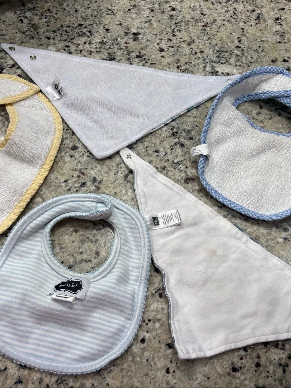 Bundle of 5 boys bibs 3 GUC 2 fair No rips or tears